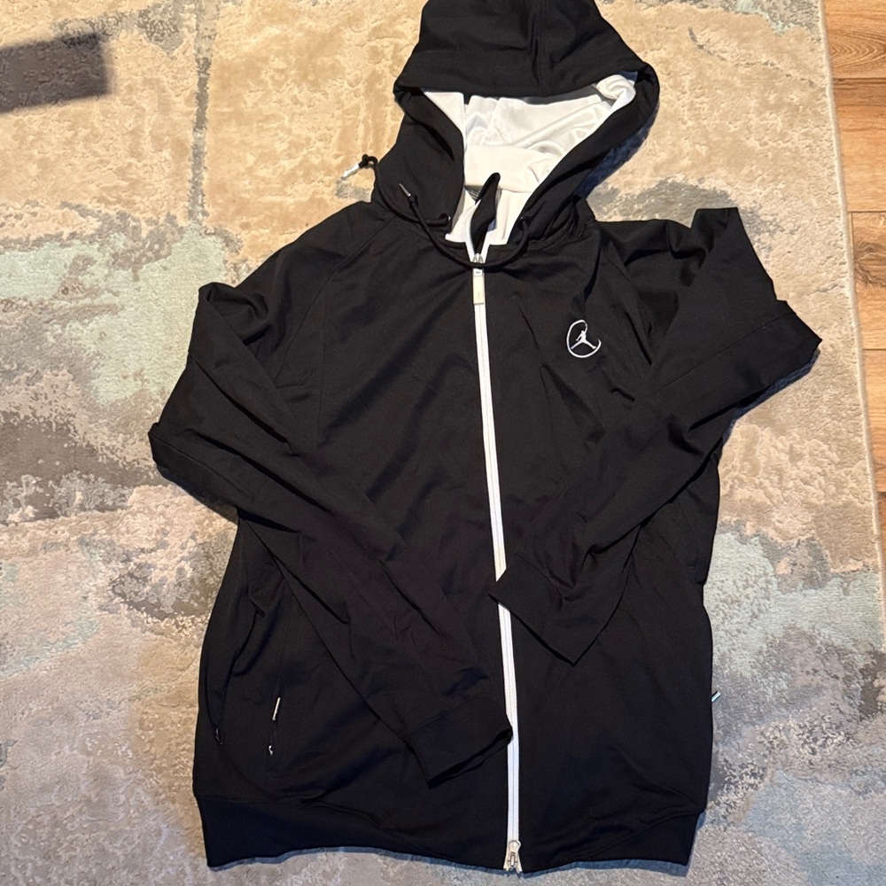 Jordan Black and White Hooded zip up